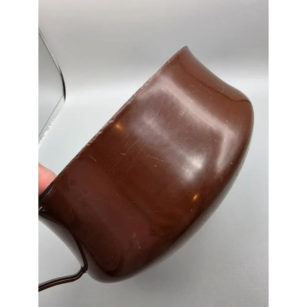 Vintage Dansk 2 Qt Brown Kobenstyle Cast Iron & Enamel Casserole Dish Pot READ